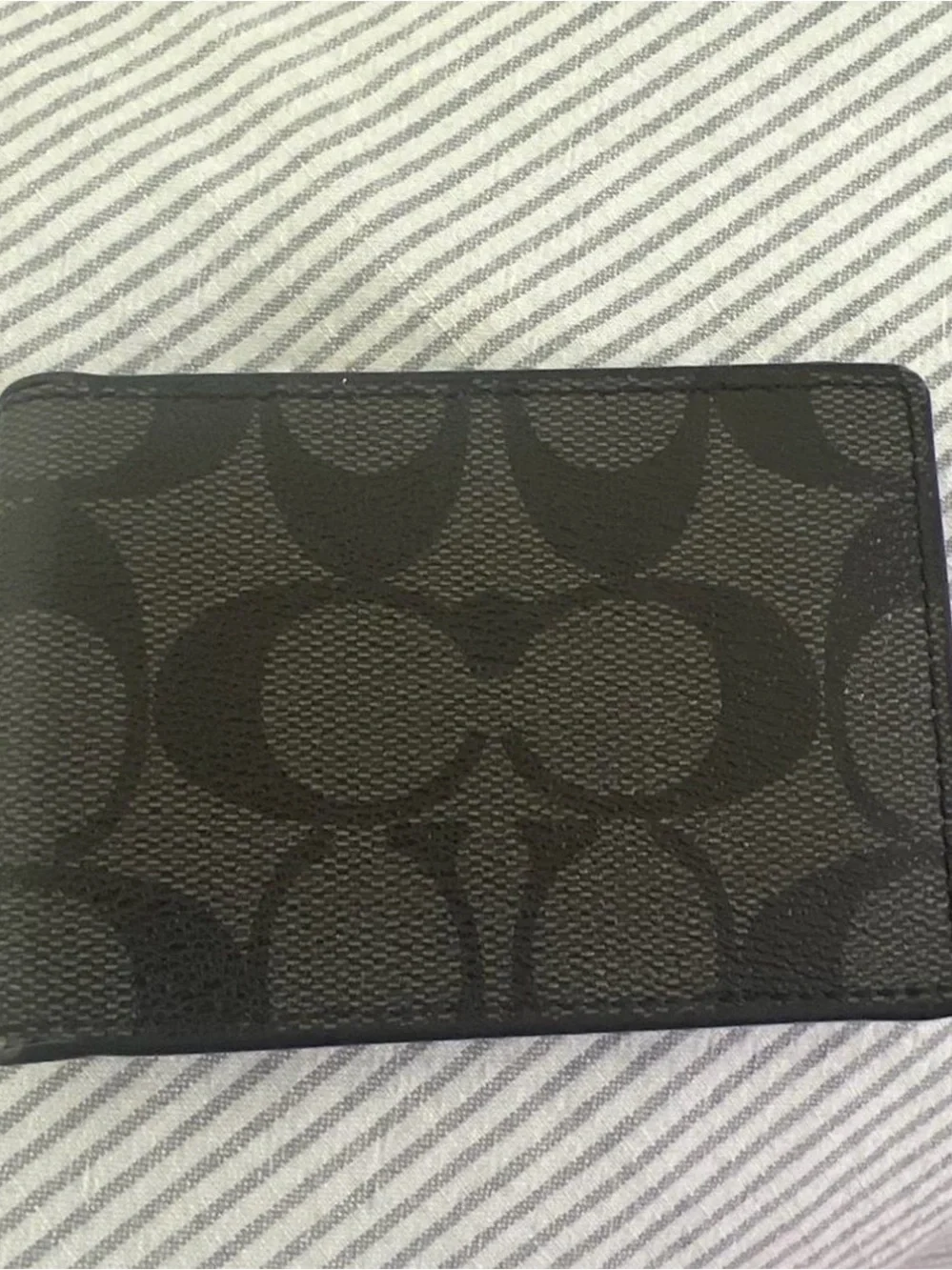 Coach Black Signature repeating C Pattern wallet/card holder
